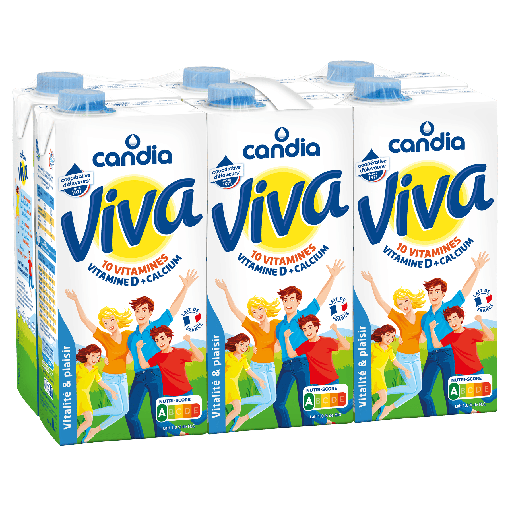 Pack lait candia viva 12U- 1L