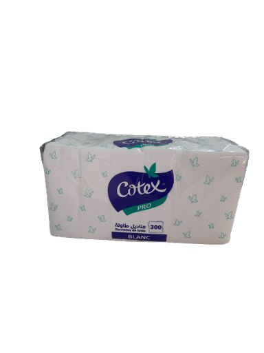 Serviettes cotex pro blanc 300U